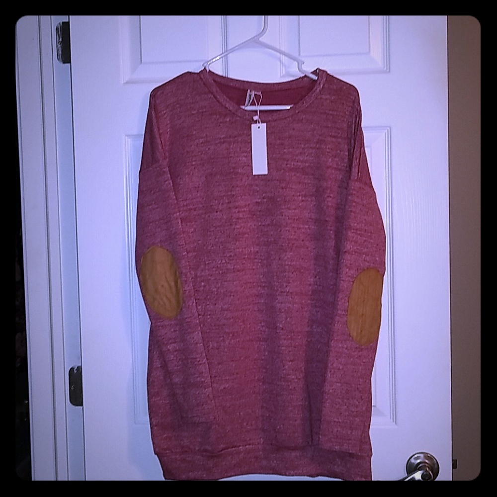 Sweater tunic w/elbow patches
